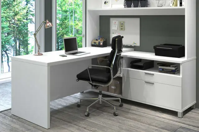 Utilizing Vertical Space with Desks with Hutches